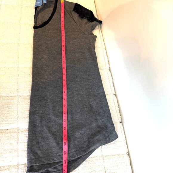 Simply Vera Wang Black Lace Womens Large Top Fairy Grunge Goth Boho Whimsigoth - Picture 9 of 12